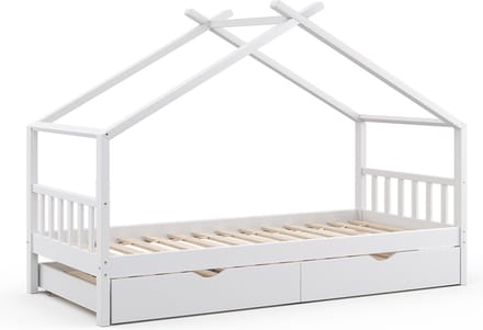 Vitalispa Design Huisbed – 90x200 cm met logeerbed Wit