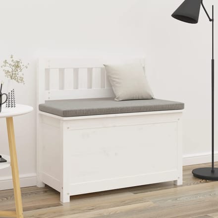 vidaXL - Bankje - 80x41x77 - cm - massief - grenenhout - wit