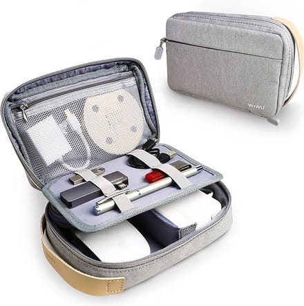WiWu Cozy Storage Bag - Medium - organizer voor elektronica & kabels (20x14.5x7cm) - Grijs