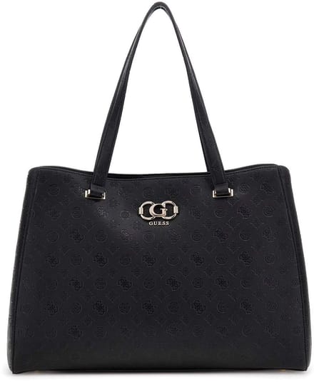 GUESS schoudertas met laptopvak Salinge Tote Bag Black zwart