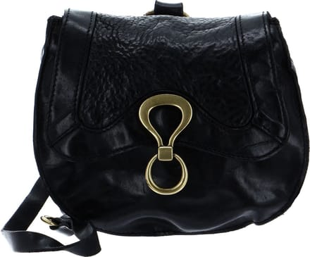 CAMPOMAGGI Leren Schoudertas Handtas Mini Crossbody Bag Nero Zwart