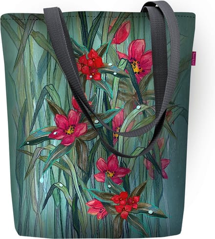 Sunny schoudertas met ritssluitin - dames shopper - 36 x 40 cm  - Tas met Flori motief