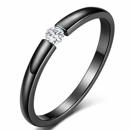 Cilla Jewels edelstaal ring Crystal Black-16mm