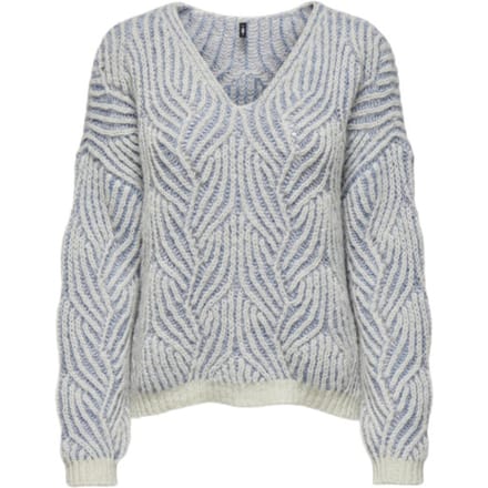 Only Trui Onlelin Life Ls V-neck Cc Knt 15334862 Cloud Dancer/ Sof Chamb Dames Maat - S