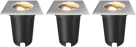 Ledvion Set van 3 LED Grondspot Buiten IP67 10W 230V GU10 vierkant