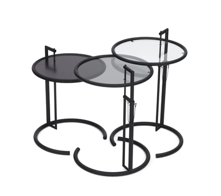 ClassiCon - Adjustable Table E 1027 - Kristalglas helder - zwart