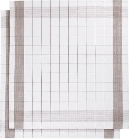 set van 6 keukenhanddoeken - De Witte Lietaer - kleur wit/champignon
