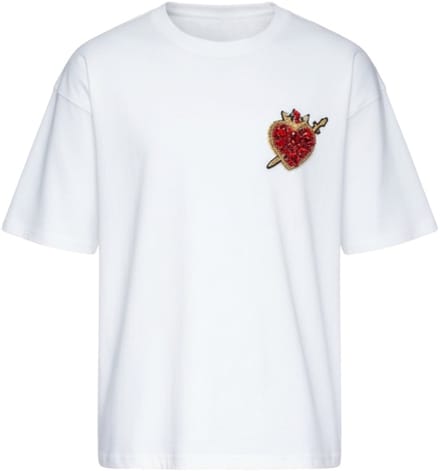 OMBRE T-shirt - Katoen - Korte Mouw - Effen Gebroken Wit M