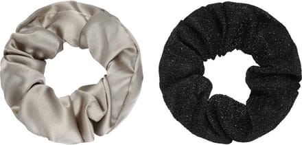 Scrunchie set van 2 | Zwart en beige