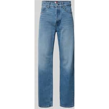 loose fit jeans van katoenmix