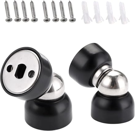 Set van 2 roestvrijstalen magnetische deurstoppers voor wandmontage