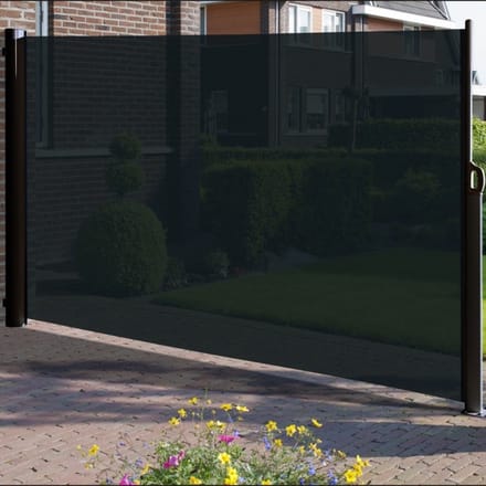 Windscherm 160*300 zwart ondoorzichtig privacy oprolbaar aluminium