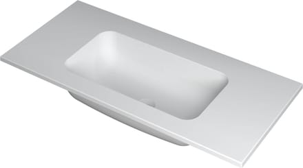 INK® Faktor wastafel polystone midden zonder kraangat 100x45x1,5cm, mat wit