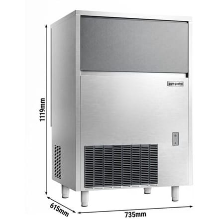 GGM Gastro Eiswürfelbereiter Premium PLUS - Würfel - 93 kg/24h - inkl. Eisvorratsbehälter: 60 kg