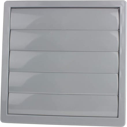 Ventilatie rooster - Afzuigrooster - Lucht afvoeren - Verstelbare flens - 172 x 172 mm - Grijs