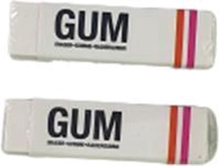 Basic gum - Wit - Gum - l 6,5 cm - Set van 2
