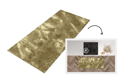 Keukenloper - Loper keuken - Goud - Glitter - Structuur - 120x50 cm - Keukenloper vinyl