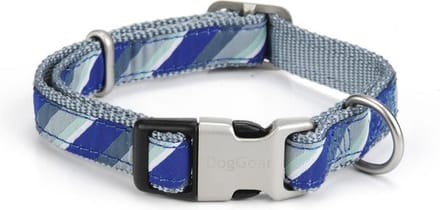 Nylon halsband Diago. Blauw, verstelbaar.