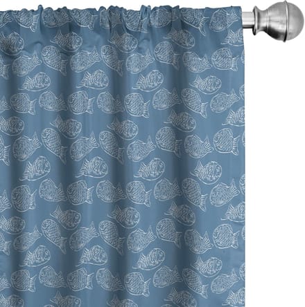 ABAKUHAUS Marine – 2x75x175 cm – Voorhangpaneel – Microvezel, Halfdonker, Digiprint