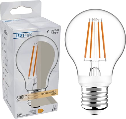 LED's Light Sensor LED Lamp E27 met schemersensor - Automatisch aan in het donker - Warm wit - Ledlampen