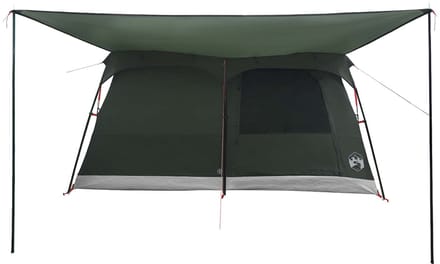 vidaXL - Familietent - 16-persoons - Leger - Groen - Polyester - en - Staal