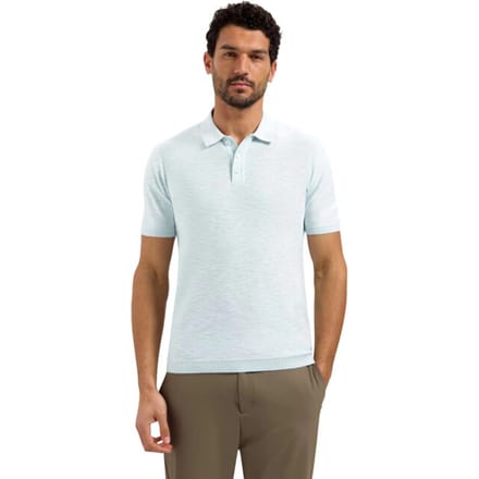 No Excess Pullover short sleeve polo slub sky