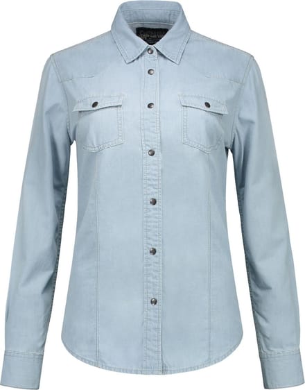 Lemon & Soda denim blouse voor dames in de kleur light blue denim in de maat XL