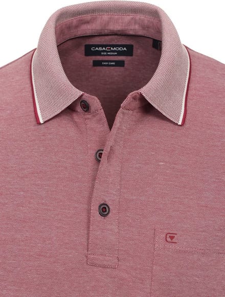 Poloshirt Met Borstzakje 3 Knoops Rood Casa Moda - M