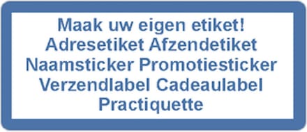 Adressticker - blauw - blauwe tekst - 250 stuks - 21x48mm - rechthoek - gepersonaliseerd - met eigen tekst