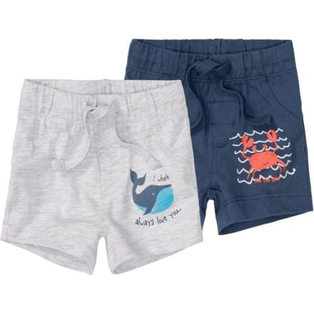 LUPILU Baby jongens shorts (Grijs/donkerblauw, 62-68)