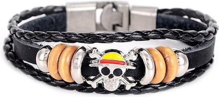 Montebello, zwarte lederen armband, Pirate