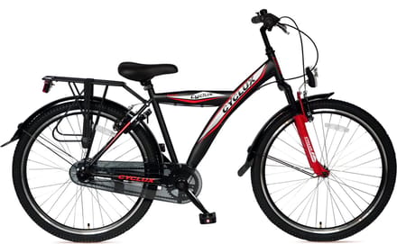 Cyclux Astro Jongensfiets 24 inch - staal frame - zwart en rood