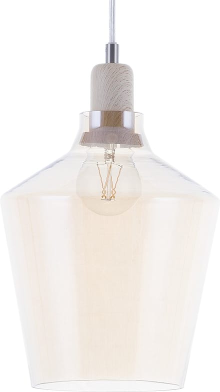 SANTON - Hanglamp - Lichte houtkleur - Glas