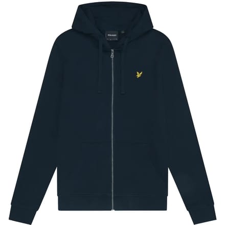Lyle & Scott Loopback katoenen hoodie met volledige ritssluiting - marineblauw