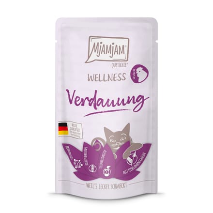 12x 125g MjAMjAM Wellness Spijsvertering - Kip natvoer voor katten