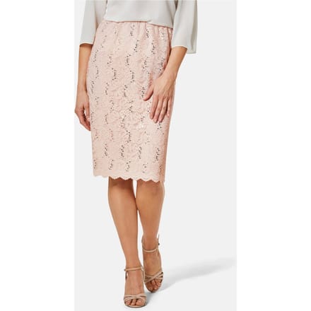 Chique rok van elastische kant - rosé - Gr. 20 van Goldner Fashion