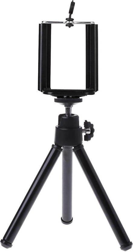 Mini Statief Smartphone Tripod Camera Telefoon Houder - Zwart