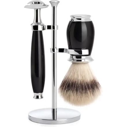 MÜHLE -Scheerset -Purist -Zwart -Safety Razor -Silvertip Fibre