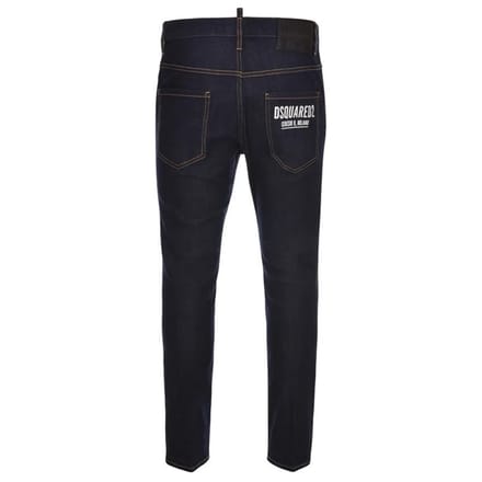 Dsquared2 Skater Jean Italiaans adreslogo marineblauwe wassing jeans