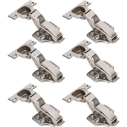 3 Sets Scharnieren voor Kantoor 2-Staps Hydraulisch Vernikkeld 4-Gats Grote Bocht A2202C