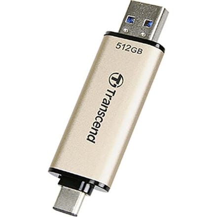 Transcend JetFlash 930C USB-stick 512 GB Goud TS512GJF930C – USB-A 3.2 Gen 1, USB-C