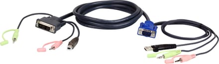 ATEN 2L-7DX2U KVM Kabel VGA naar DVI 1,8m, zwart, 1,8 m