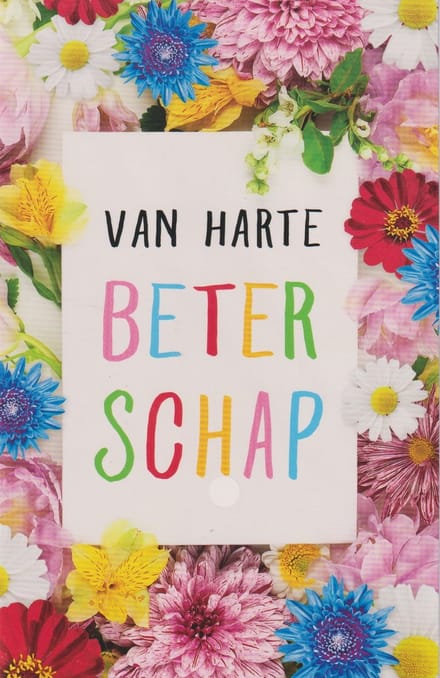 Wenskaart Van Harte Beterschap - Dubbele kaart met envelop - Gratis verzonden - D17142