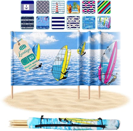 Lantigo Strandscherm Surfing 8m | Windscherm Strand Microvezel UV-bestendig 80 cm