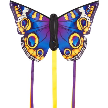 Vlinder vlieger - blauw - met staarten - 52 x 34 cm - strandspeelgoed