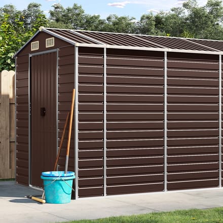 vidaXL - Tuinschuur - 191x980x198 - cm - gegalvaniseerd - staal - bruin