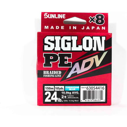 Sunline PE Line X8 Siglon Advance 150M PE 2 24LB Bleu (6339) bleu turquoise