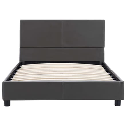 vidaXL - Bedframe - kunstleer - grijs - 90x200 - cm