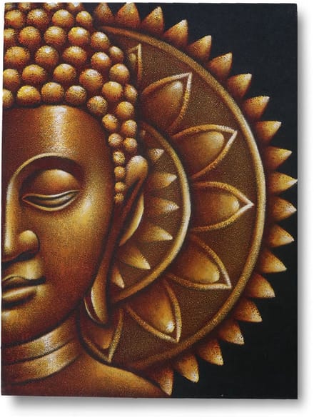 Gouden halve Boeddha Mandala 60x80cm