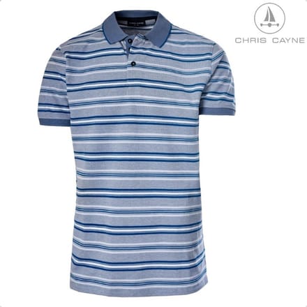 Polo 3012 blauw streep KM Chris Cayne - maat L